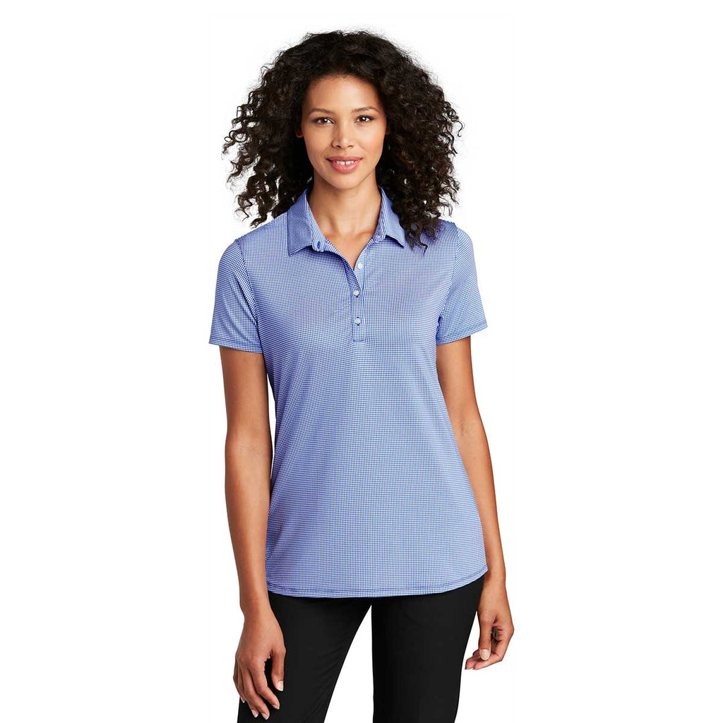 Port Authority Women's True Royal/White Gingham Polo