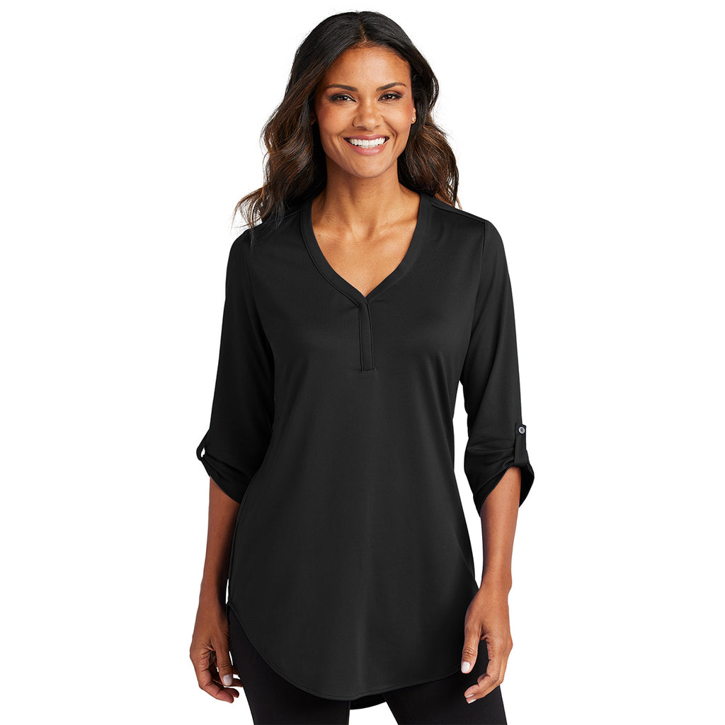 Port Authority Women's Black City Stretch 3/4-Sleeve Tunic