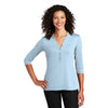 Port Authority Women's Cloud Blue UV Choice Pique Henley