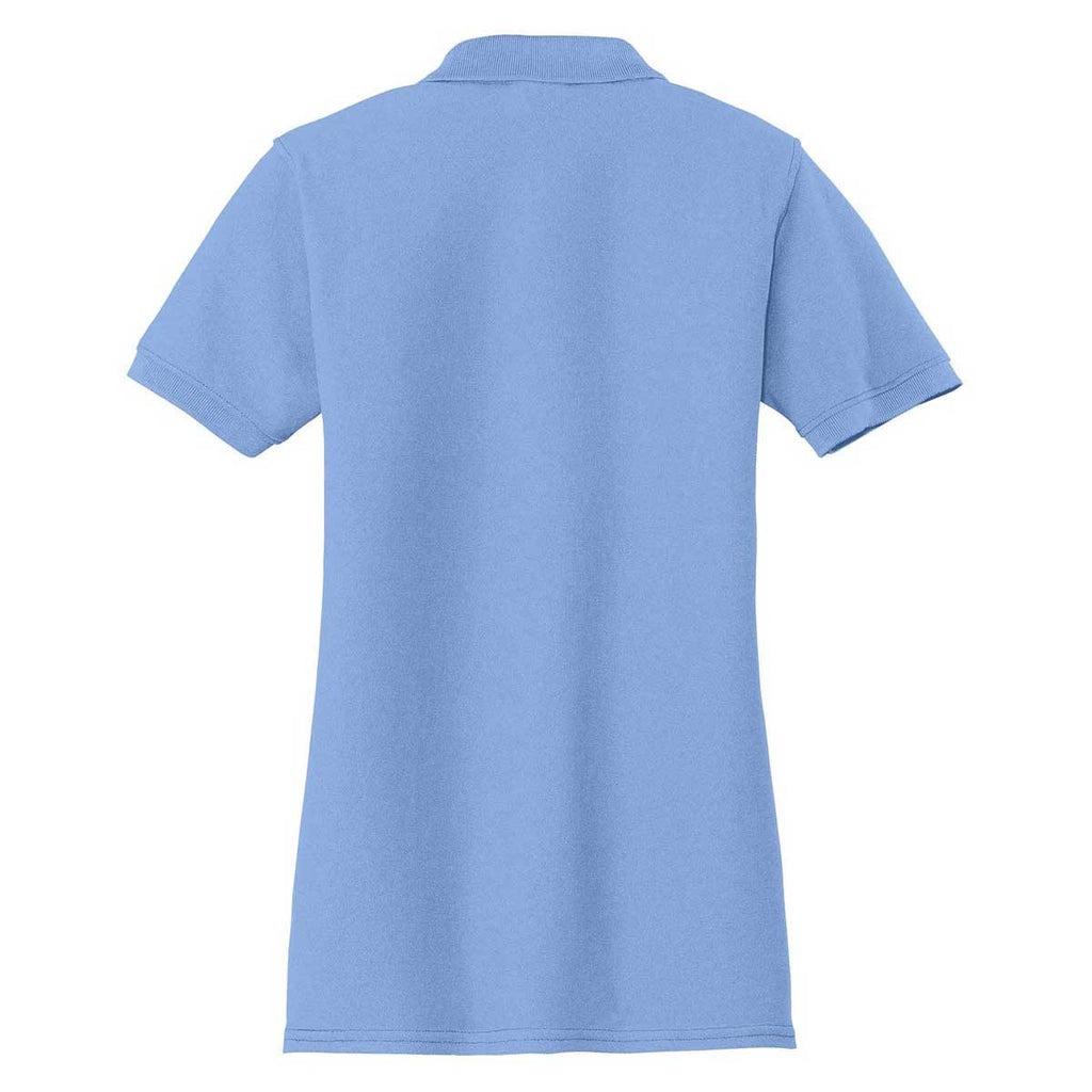 Port & Company Women's Light Blue Core Blend Pique Polo