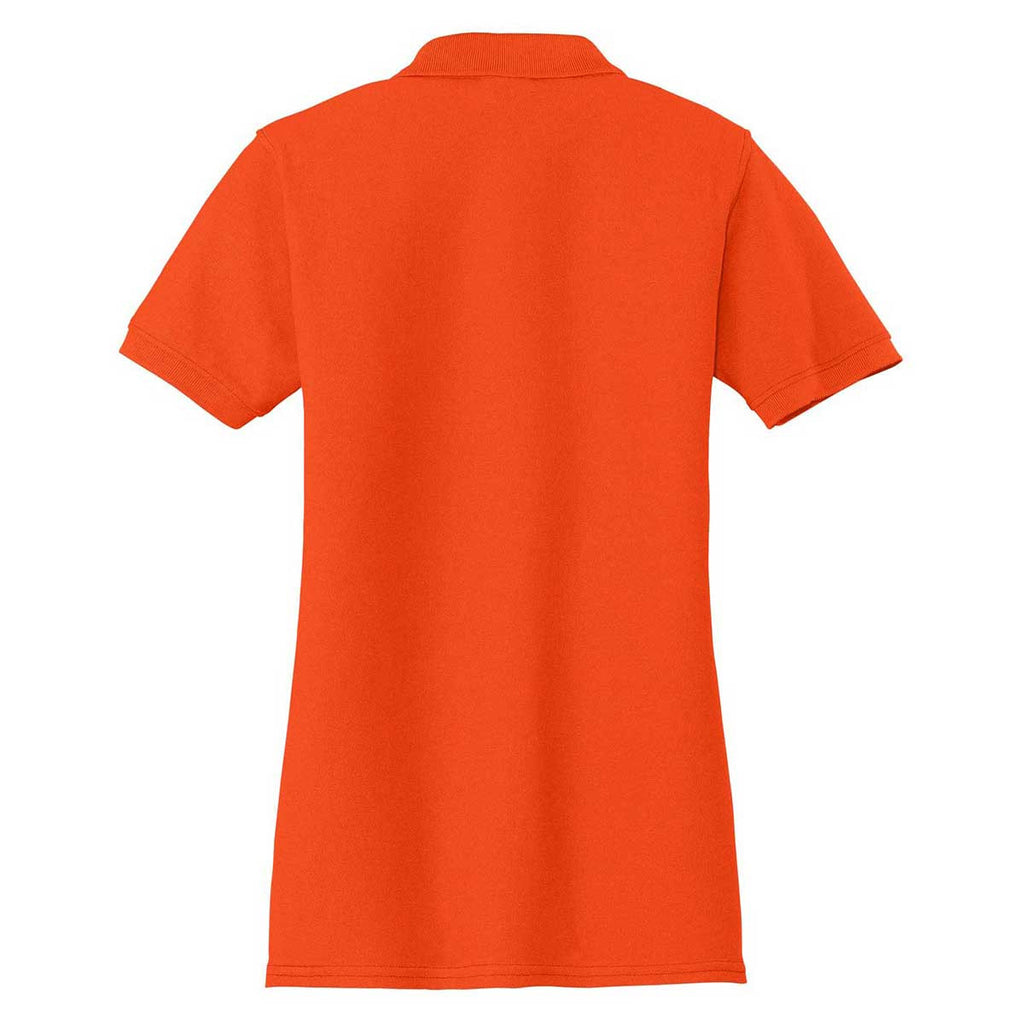 Port & Company Women's Orange Core Blend Pique Polo