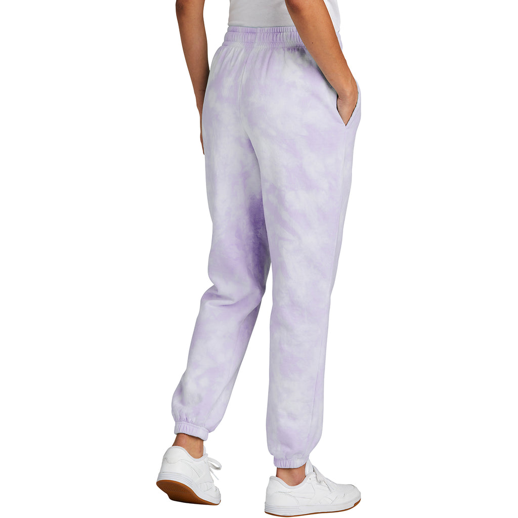 Port & Company Women's Amethyst Beach Wash Cloud Tie-Dye Sweatpant