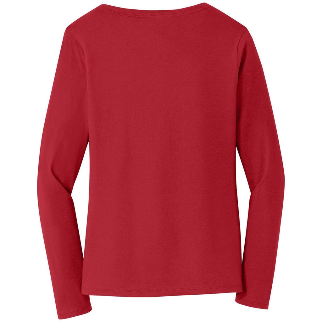 Port & Company Women's Team Cardinal Long Sleeve Fan Favorite V-Neck Tee