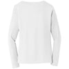 Port & Company Women's White Long Sleeve Fan Favorite V-Neck Tee