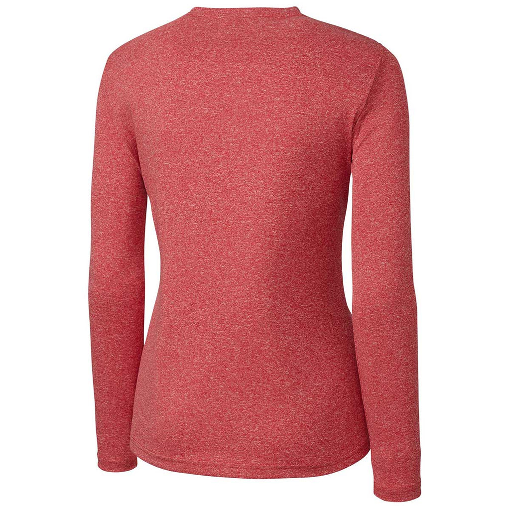 Clique Women's Cardinal Red Heather Charge Active Tee Long Sleeve