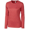 Clique Women's Cardinal Red Heather Charge Active Tee Long Sleeve