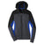 Sport-Tek Women's Black/Graphite Heather/True Royal Tech Fleece Colorblock Full-Zip Hooded Jacket