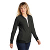 Sport-Tek Women's Heather Black Lightweight French Terry Bomber