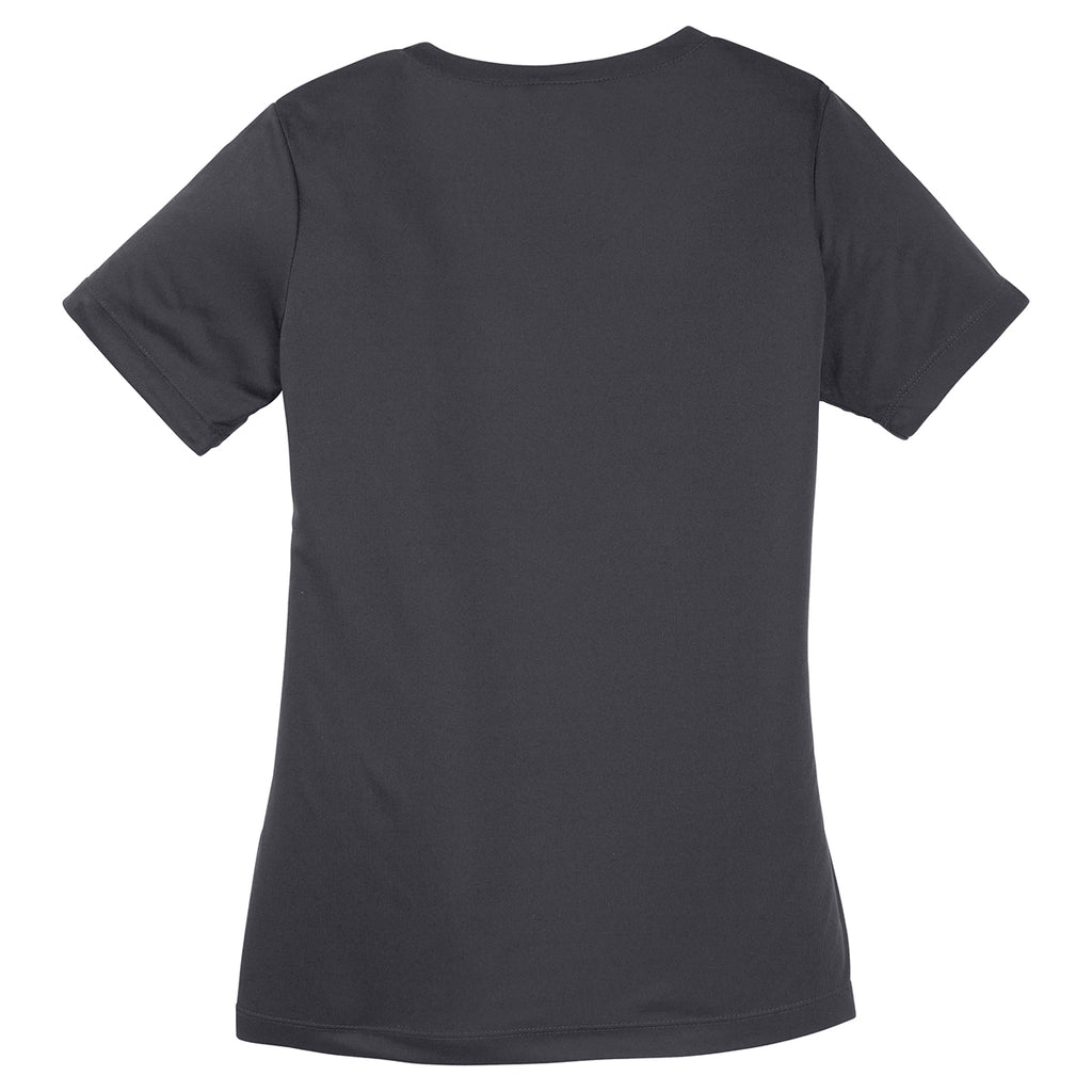 Sport-Tek Women's Iron Grey PosiCharge Competitor V-Neck Tee