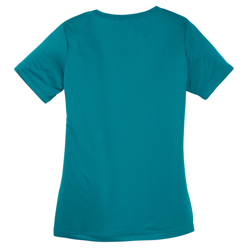 Sport-Tek Women's Tropic Blue PosiCharge Competitor V-Neck Tee