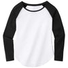 Sport-Tek Women's Black Triad Solid/White Triad Solid PosiCharge Long Sleeve Tri-Blend Wicking Scoop Neck Raglan Tee