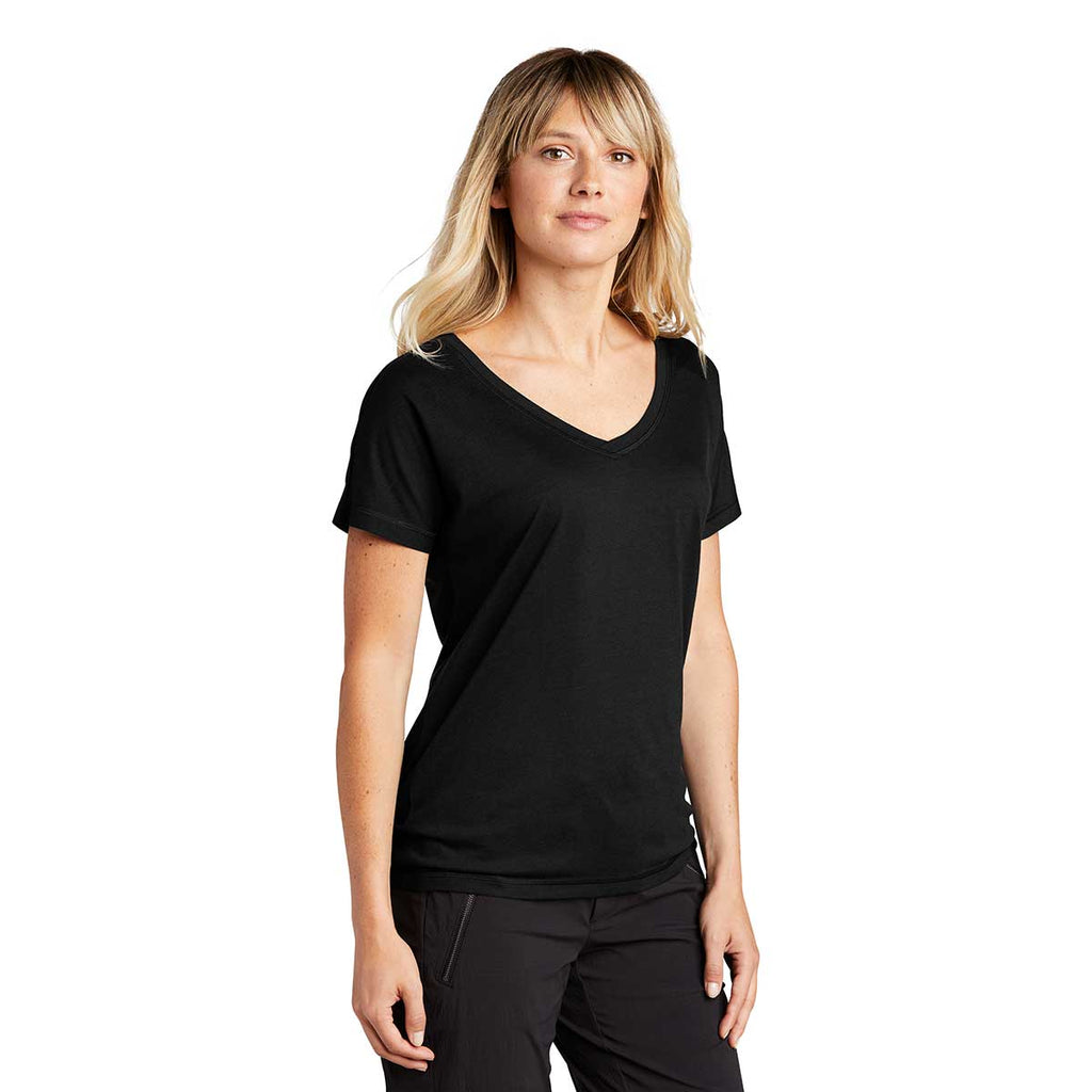 Sport-Tek Women's Black Triad Solid PosiCharge Tri-Blend Wicking Dolman Tee