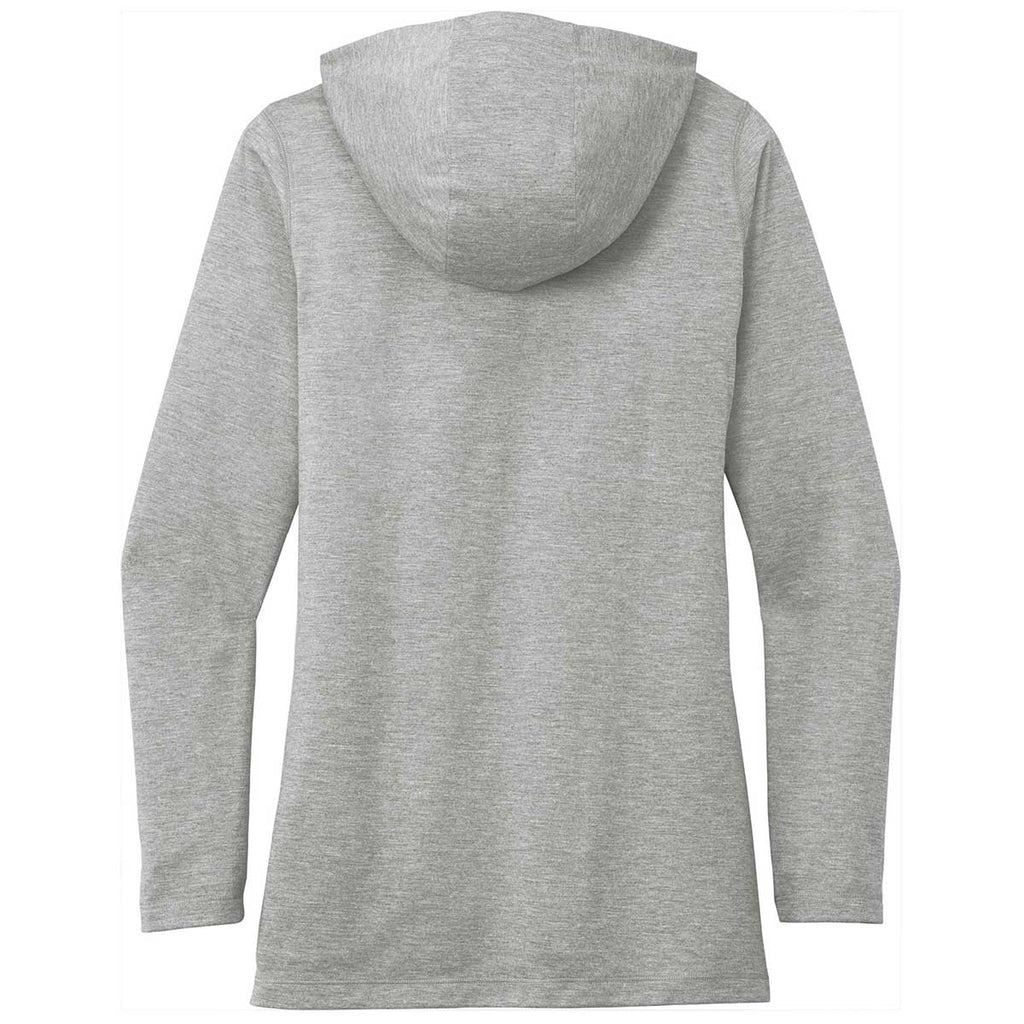 Sport-Tek Women's Light Grey Heather Posicharge Tri-Blend Wicking Long Sleeve Hoodie