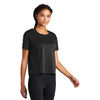 Sport-Tek Women's Black PosiCharge Tri-Blend Wicking Draft Crop Tee