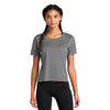 Sport-Tek Women's Dark Grey PosiCharge Tri-Blend Wicking Draft Crop Tee