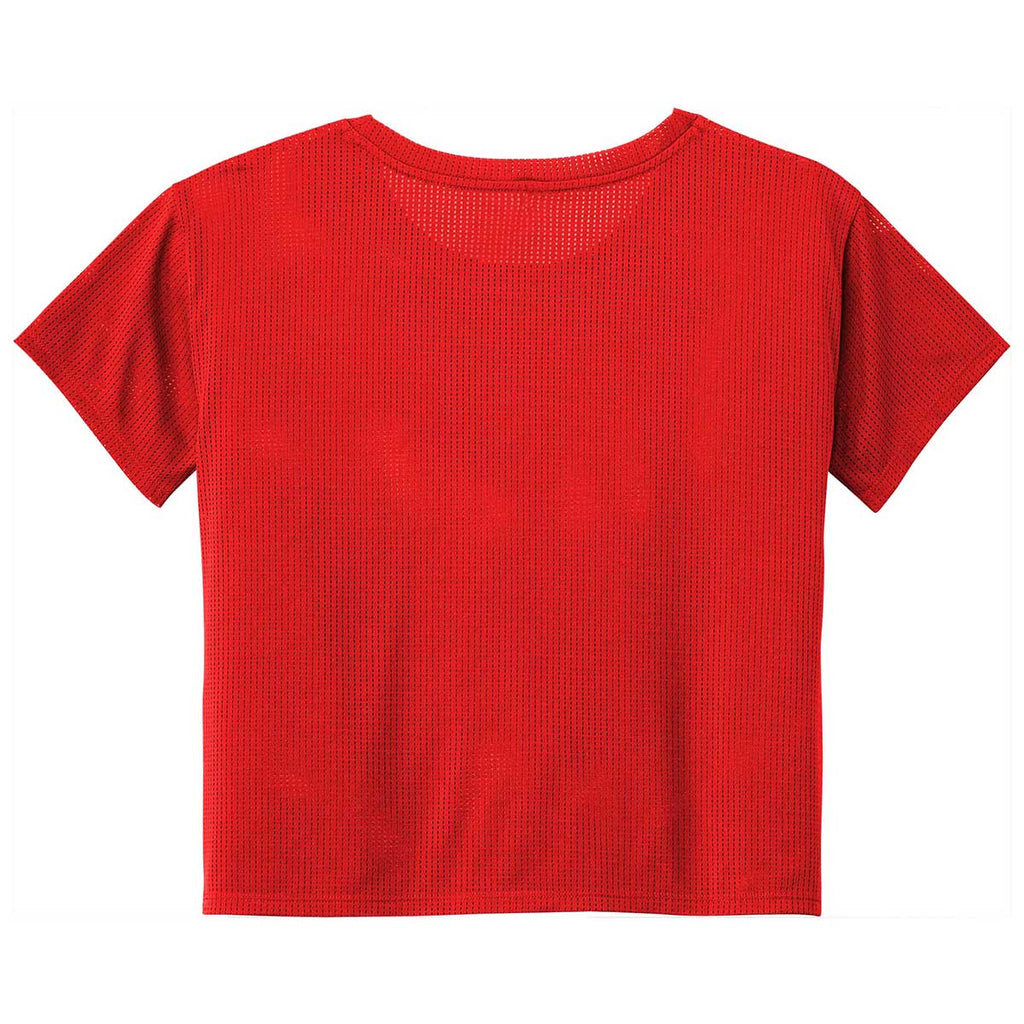 Sport-Tek Women's True Red PosiCharge Tri-Blend Wicking Draft Crop Tee