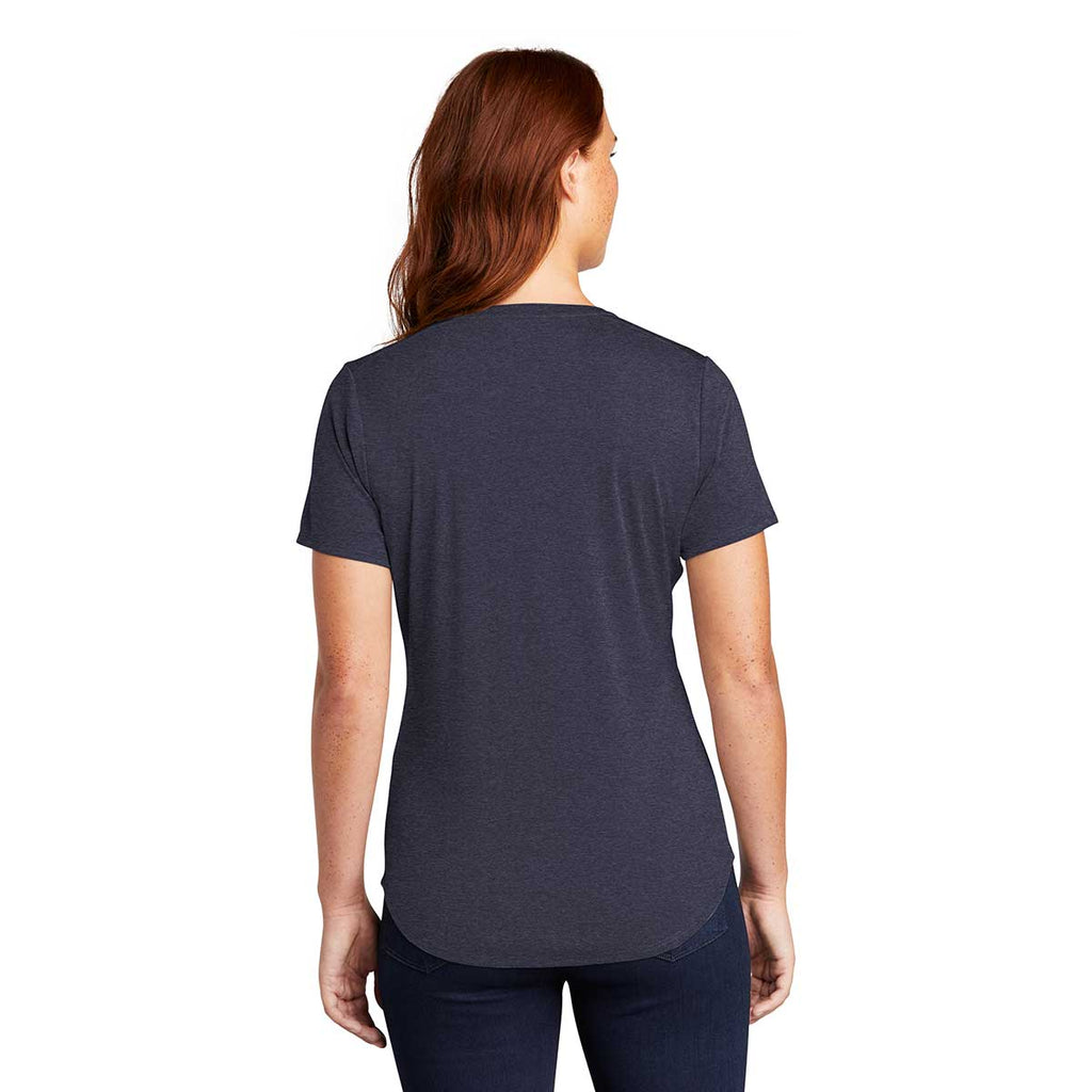 Sport-Tek Women's Deep Navy Heather Endeavor Henley