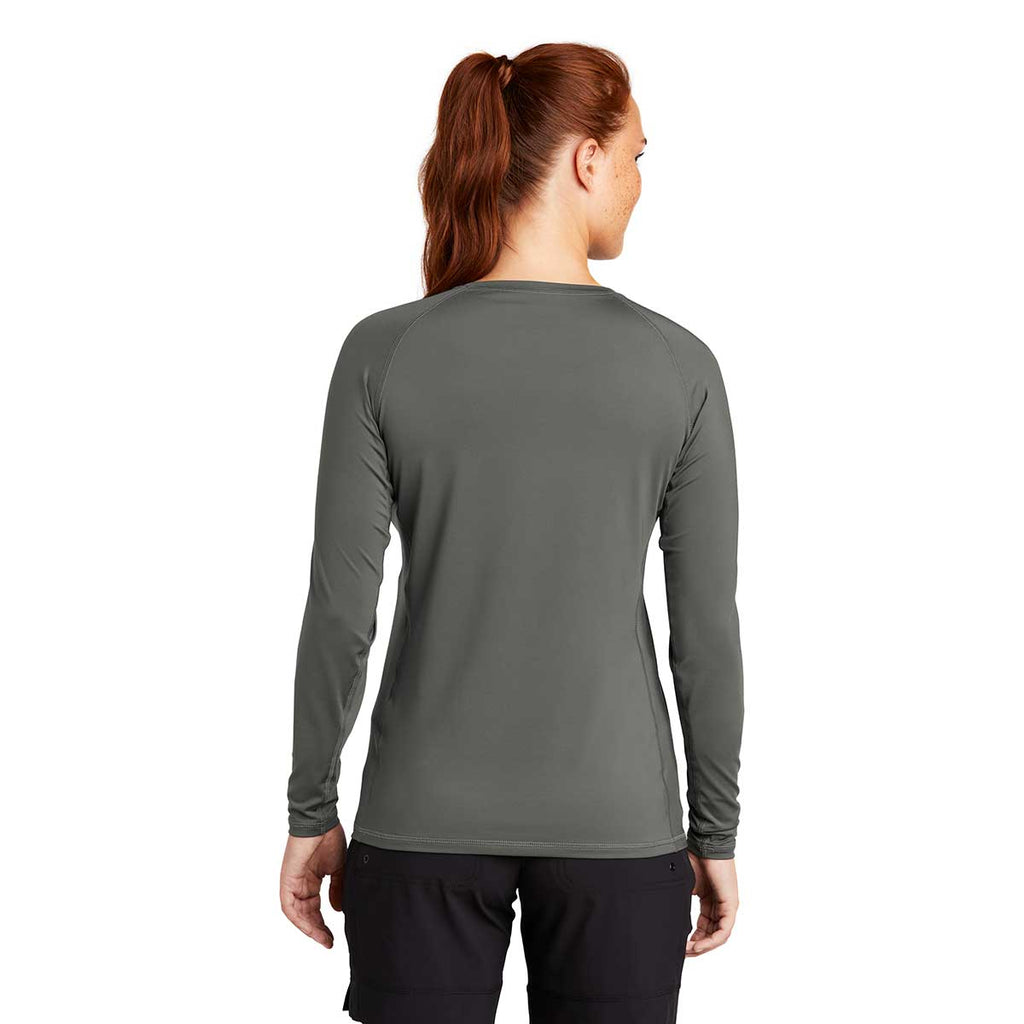 Sport-Tek Women's Dark Smoke Grey Long Sleeve Rashguard Tee