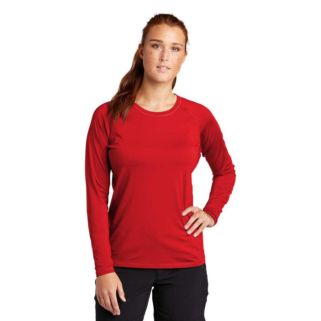 Sport-Tek Women's True Red Long Sleeve Rashguard Tee