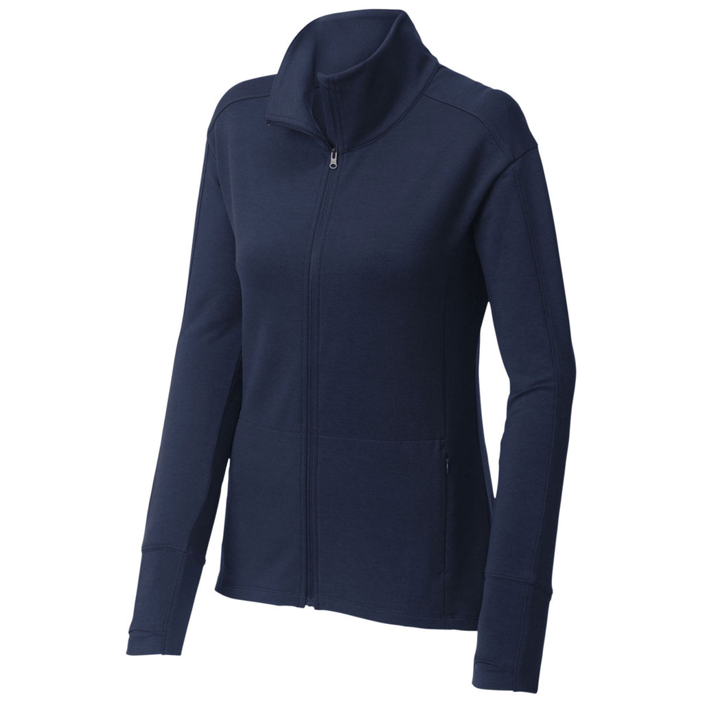 Sport-Tek Women's True Navy Sport-Wick Flex Fleece Full-Zip