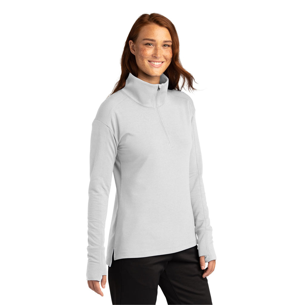 Sport-Tek Women's White Sport-Wick Flex Fleece 1/4-Zip