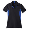 Sport-Tek Women's Black/True Royal Side Blocked Micropique Sport-Wick Polo