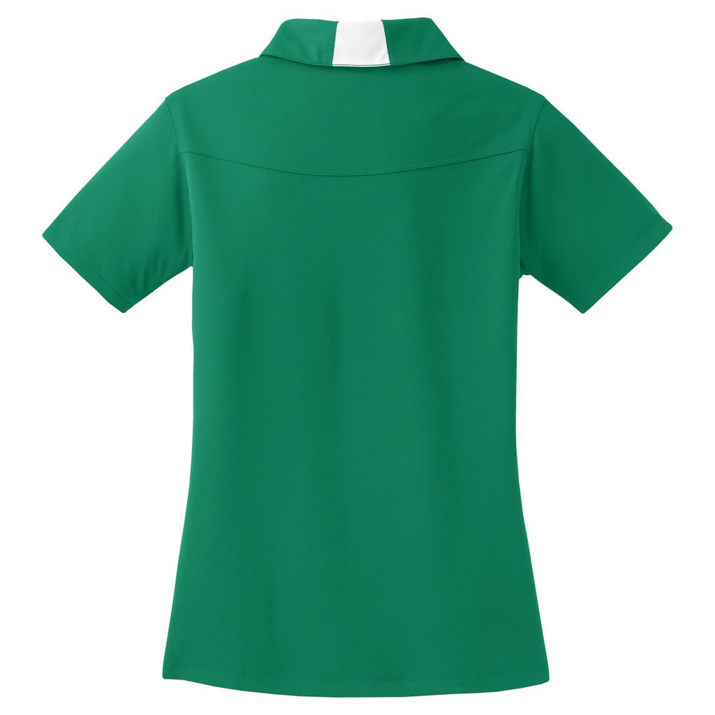 Sport-Tek Women's Kelly Green/White Side Blocked Micropique Sport-Wick Polo