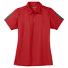 Sport-Tek Women's True Red/Grey PosiCharge Active Textured Colorblock Polo