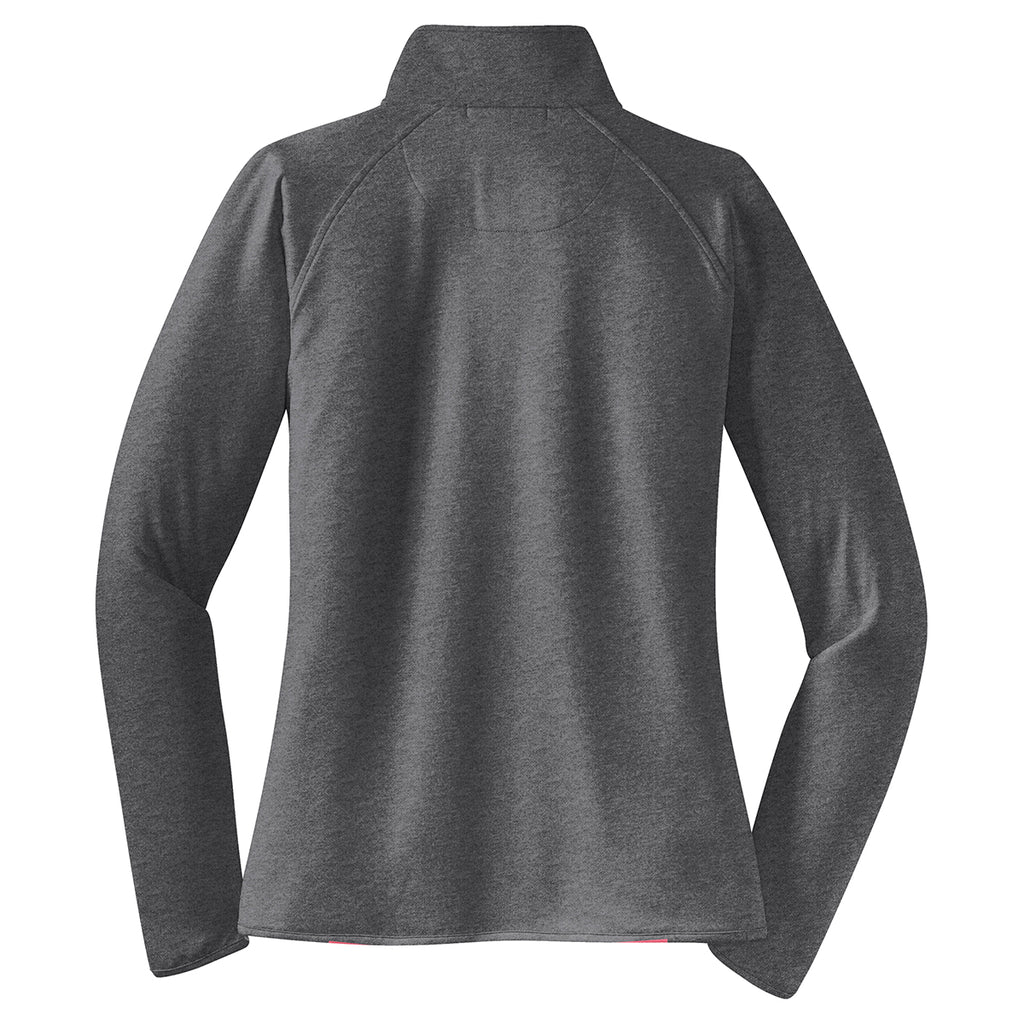 Sport-Tek Women's Charcoal Grey Sport-Wick Stretch 1/4-Zip Pullover