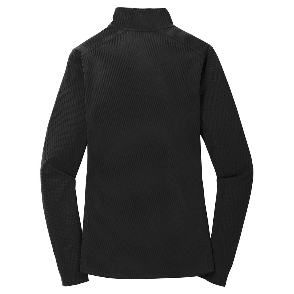 Sport-Tek Women's Black Sport-Wick Textured 1/4-Zip Pullover