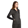 Sport-Tek Women's Graphite Grey/Black Tricot Track Jacket