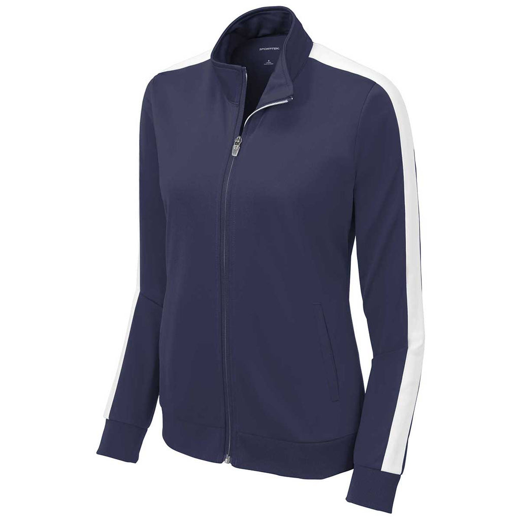 Sport-Tek Women's True Navy/White Tricot Track Jacket