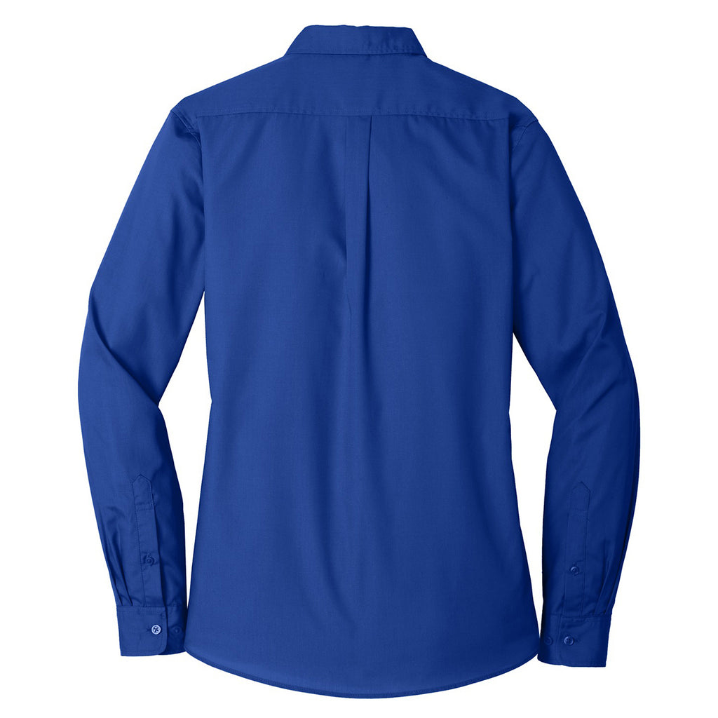 Port Authority Women's True Royal Long Sleeve Carefree Poplin Shirt