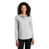 Port Authority Women's Silver Long Sleeve Performance Staff Shirt