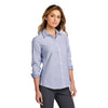 Port Authority Women's Oxford Blue/White SuperPro Oxford Stripe Shirt