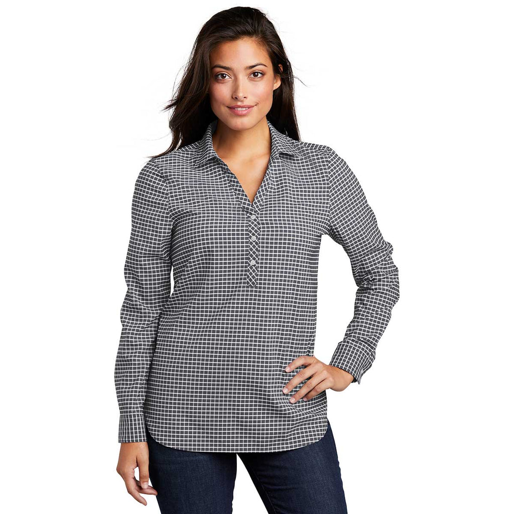 Port Authority Women's Graphite/White City Stretch Tunic