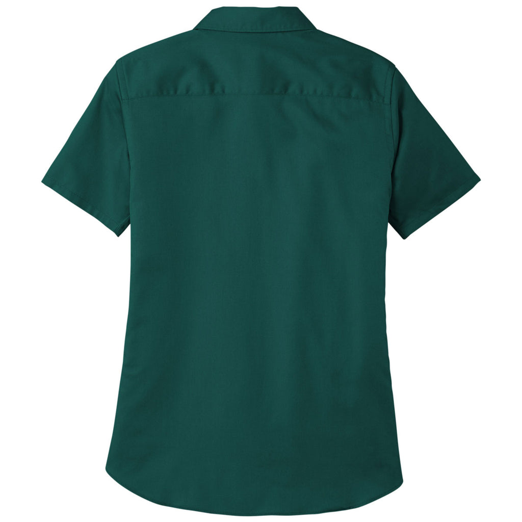 Port Authority Women's Marine Green Short Sleeve SuperPro React Twill Shirt