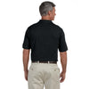 Harriton Men's Black Tall 6 oz. Ringspun Cotton Pique Short-Sleeve Polo