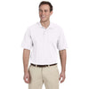 Harriton Men's White 5.6 oz. Easy Blend Polo