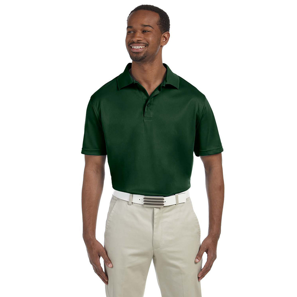 Harriton Men's Dark Green 4 oz. Polytech Polo