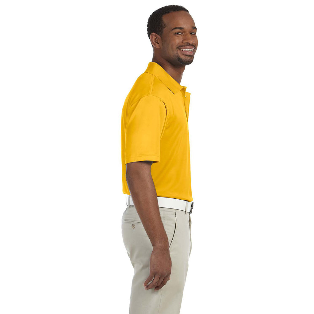 Harriton Men's Gold 4 oz. Polytech Polo