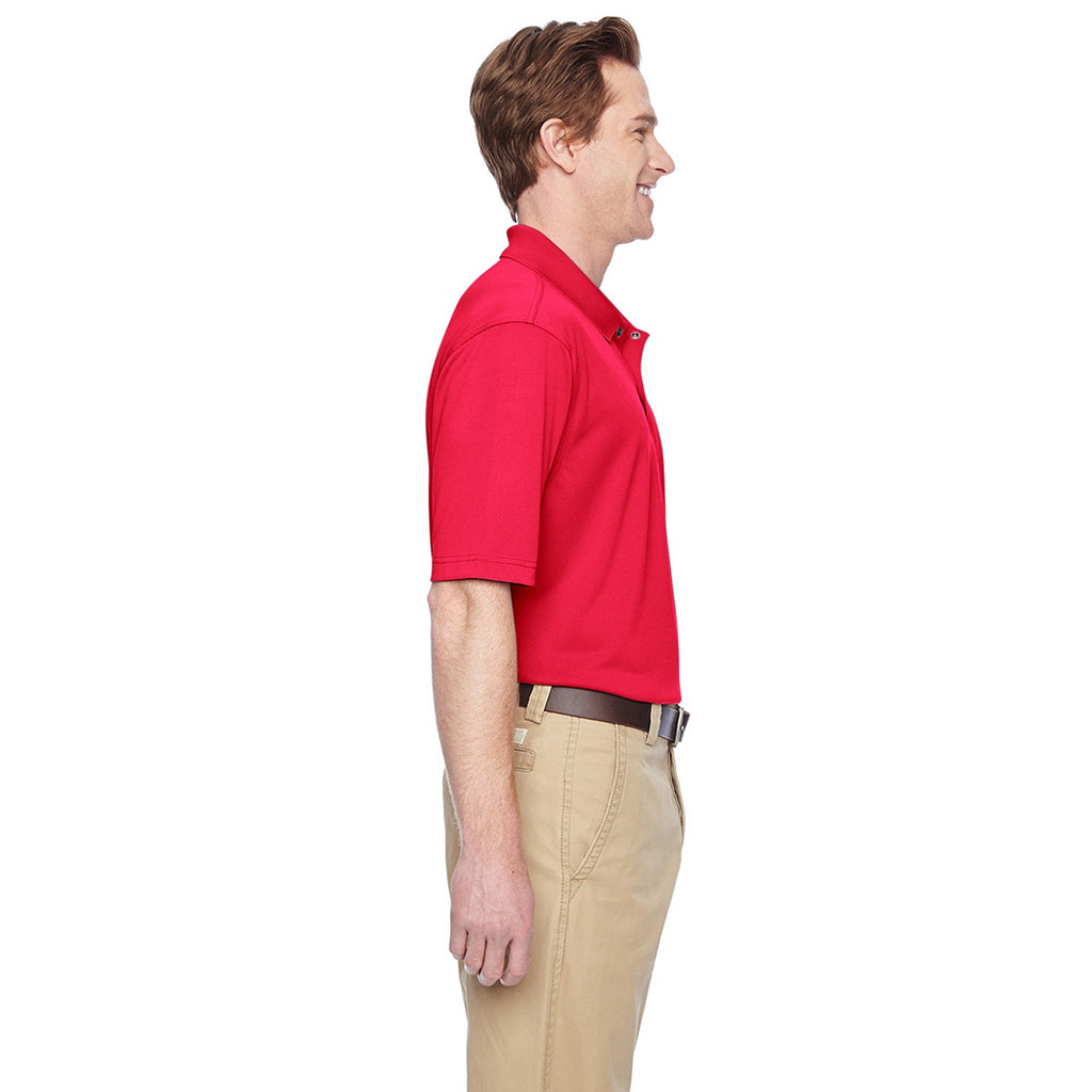 Harriton Men's Red Advantage IL Snap Placket Performance Polo