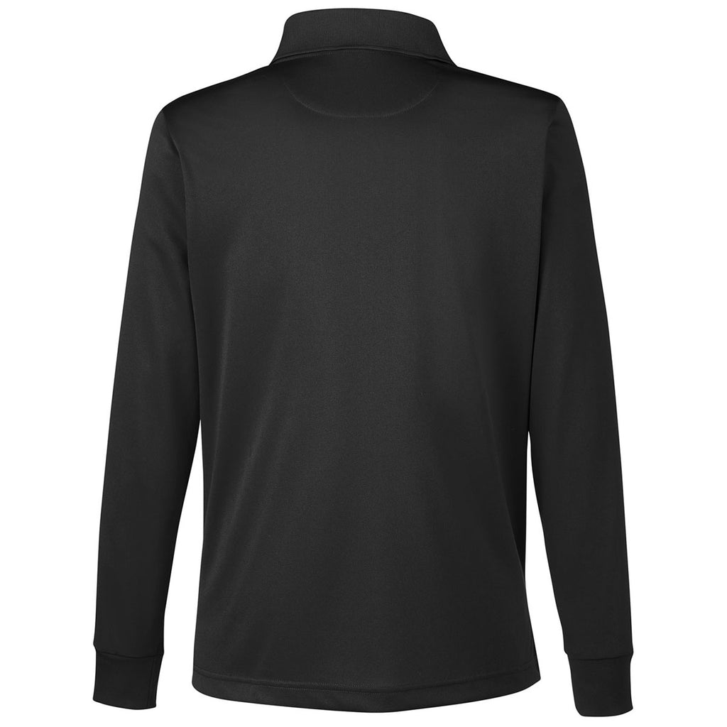 Harriton Women's Black Advantage Snag Protection Plus Long Sleeve Polo