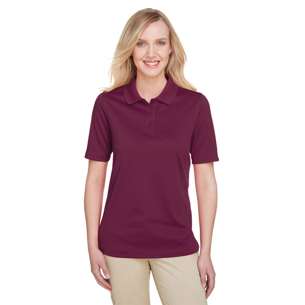 Harriton Women's Maroon Advantage Snag Protection Plus Polo