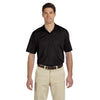 Harriton Men's Black Micro-Pique Polo