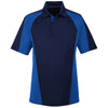 Harriton Men's Dark Navy/ True Royal/ Dark Charcoal Advantage Snag Protection Plus Colorblock Polo