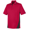 Harriton Men's Red/ Black Tall Flash Snag Protection Plus Colorblock Polo