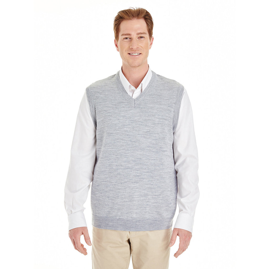 Harriton Men's Grey Heather Pilbloc V-Neck Sweater Vest