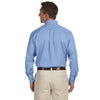 Harriton Men's Light College Blue Easy Blend Long-Sleeve Twill Shirt with Stain-Release