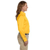 Harriton Women's Sunray Yellow Easy Blend Long-Sleeve Twill Shirt with Stain-Release